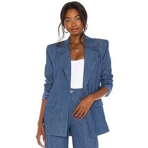 WeWoreWhat Downtown Blazer Jacket Houston Blue XS Structure Shoulders